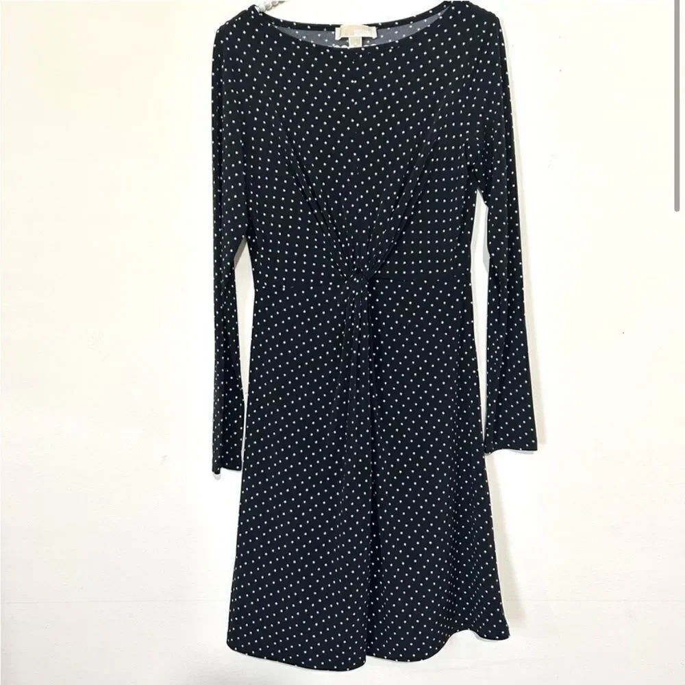 MICHAEL Michael Kors Black Twist Front Star Print Dress SIZE SMALL